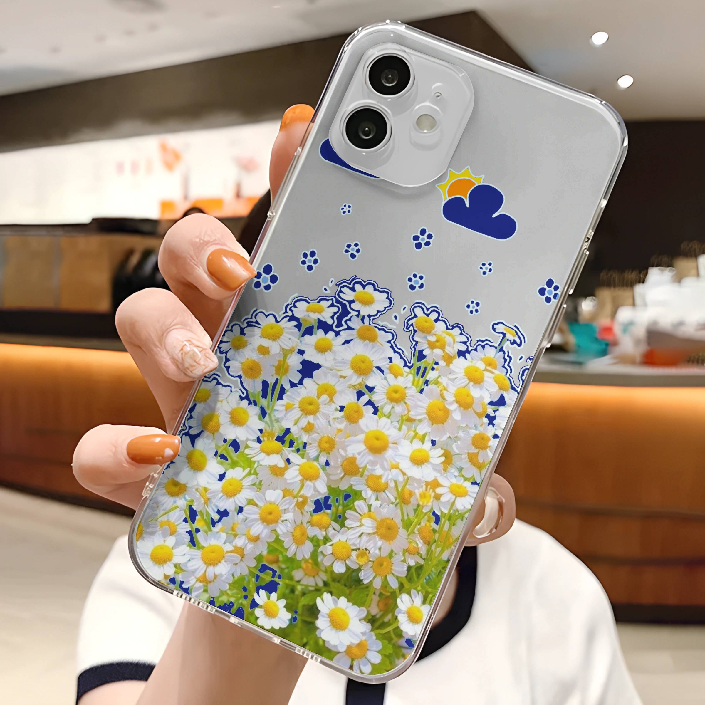 Transparent Daisy Mobile Case