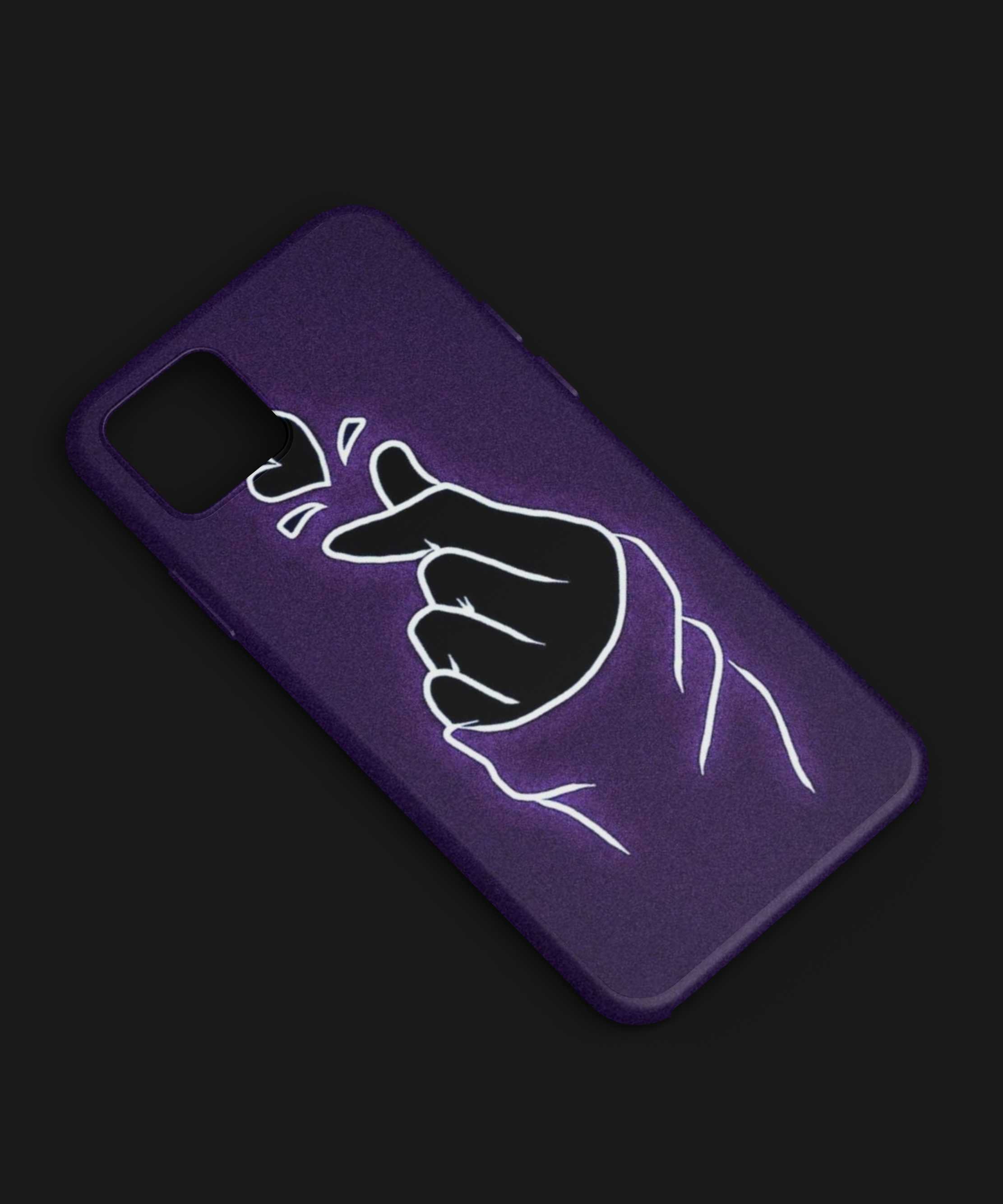 Purple Heart & Hand Light Effect Mobile Case - PopCase
