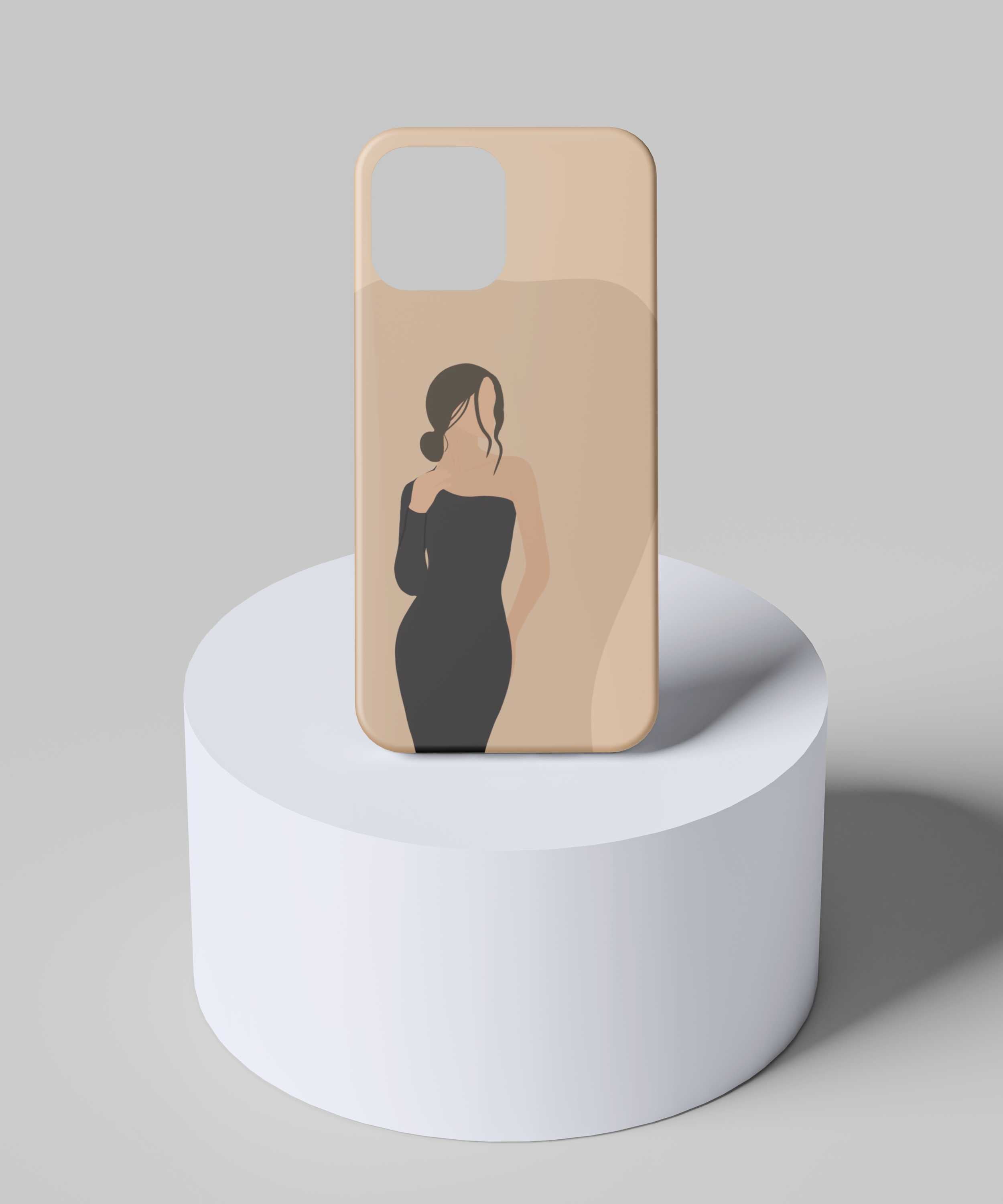 Elegant Black One-Piece Girl Mobile Case - PopCase