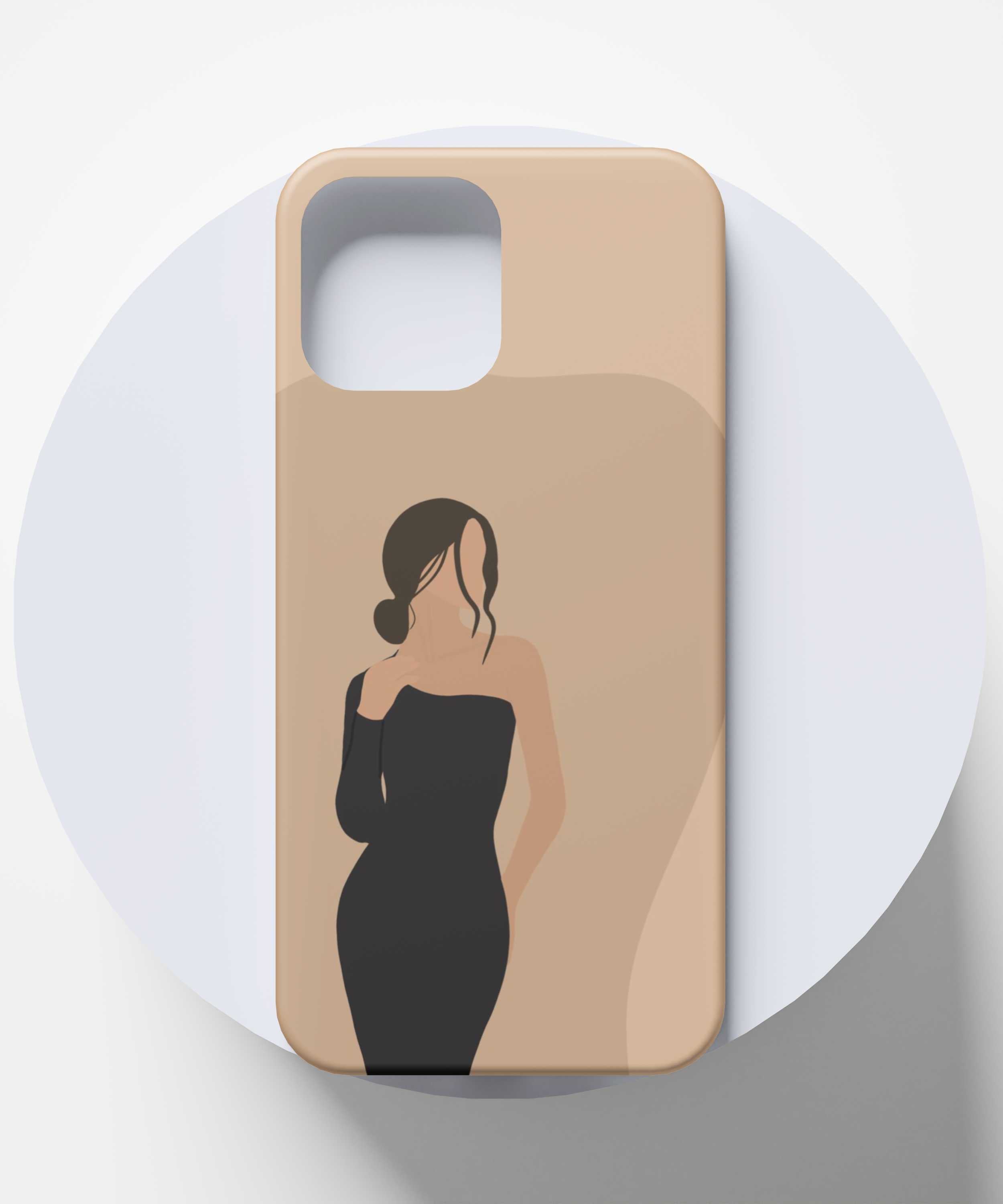 Elegant Black One-Piece Girl Mobile Case - PopCase