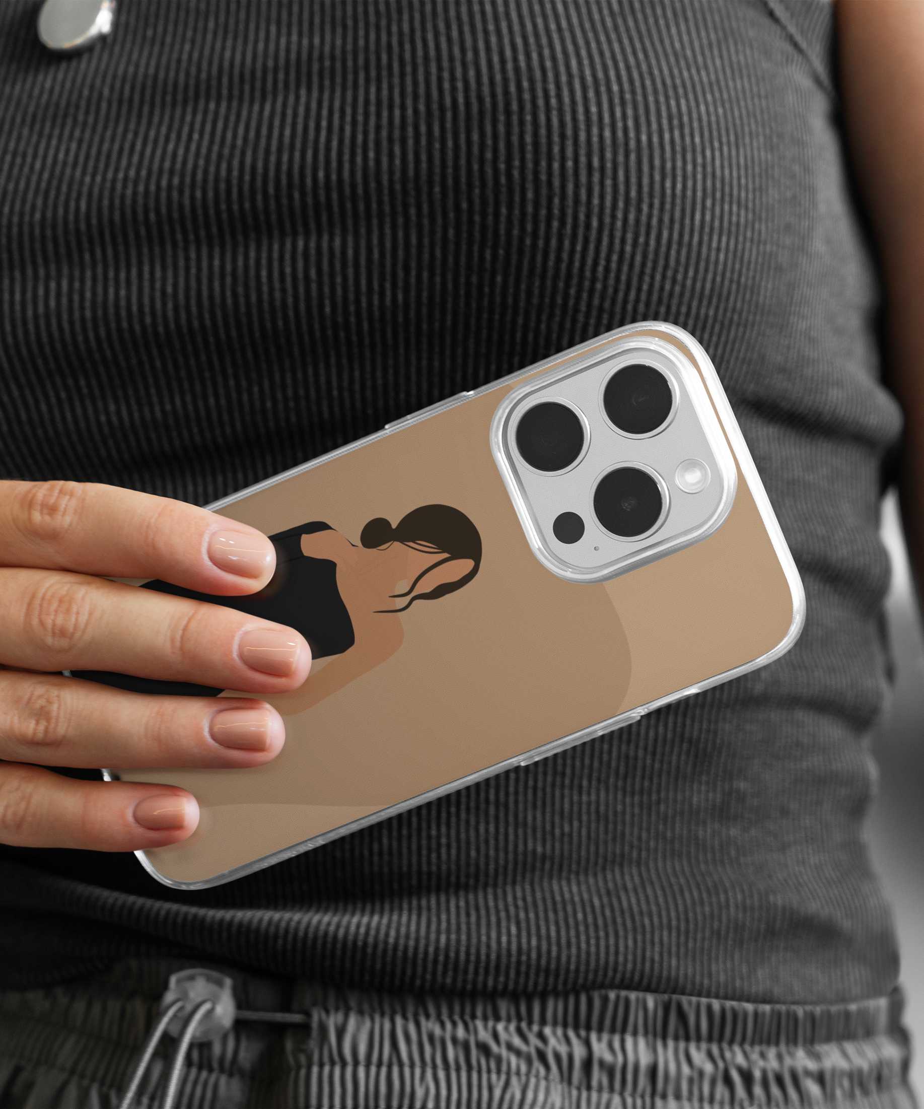 Elegant Black One-Piece Girl Mobile Case - PopCase