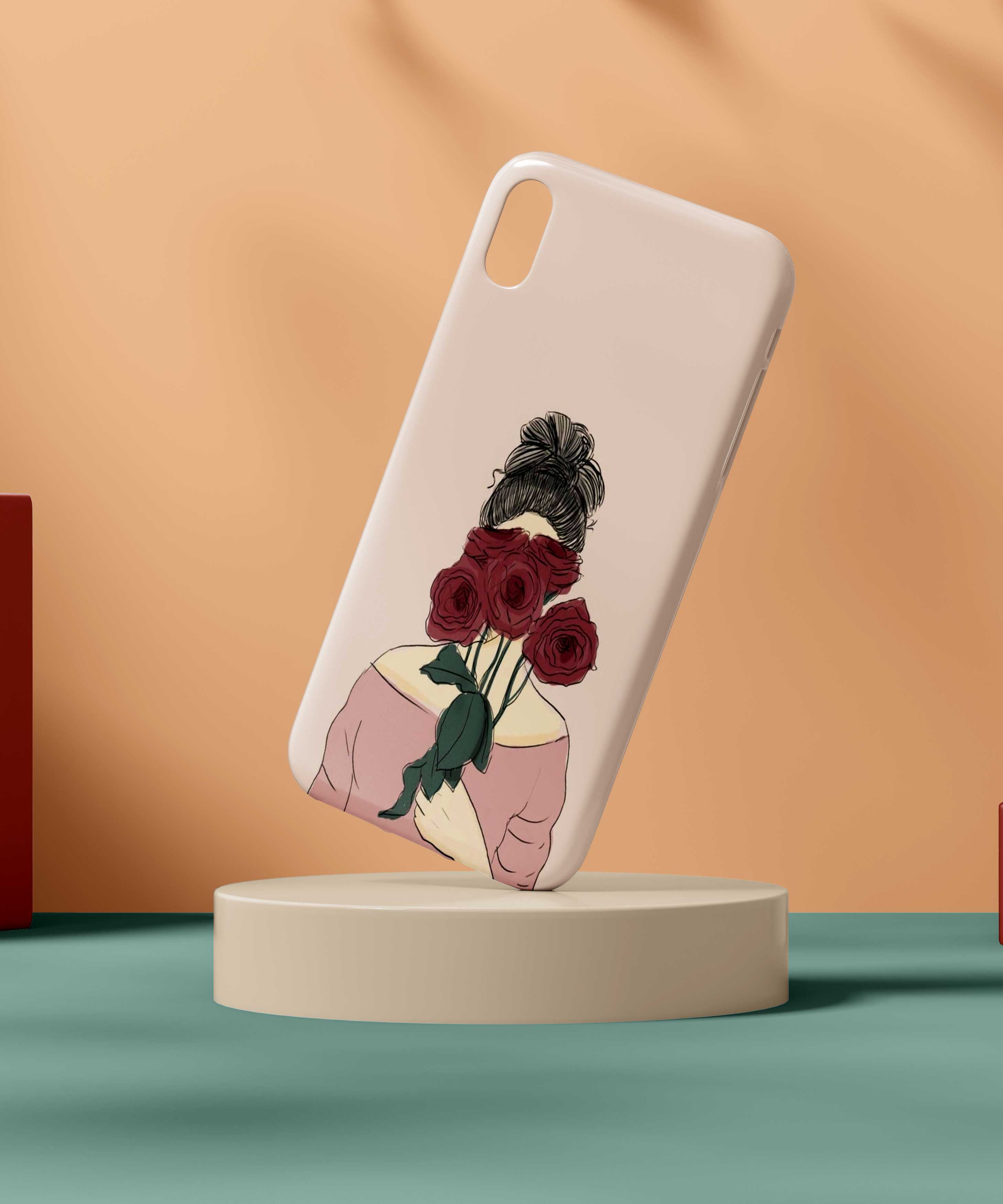 Stunning and Stylish Girl with Rose Case - PopCase