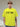 Person wearing a bright yellow t-shirt with black graphics on a neutral background