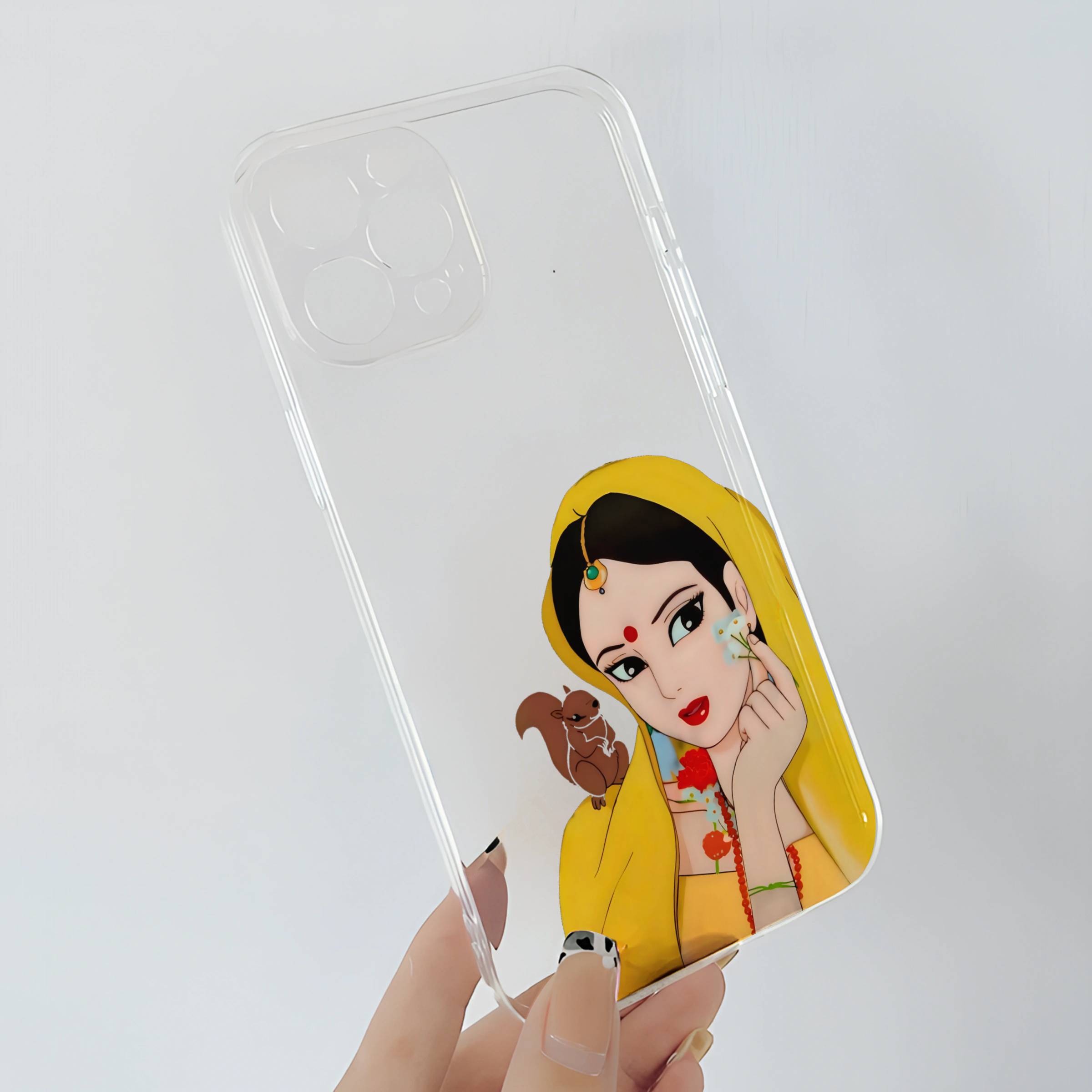 Sita Transparent Mobile Case with Squirrel Design