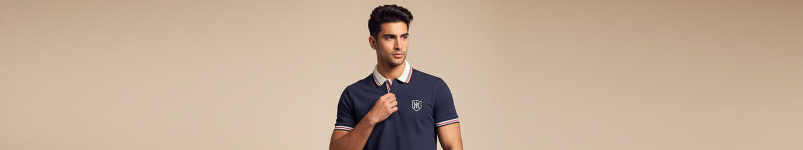 Men polo tshirt banner
