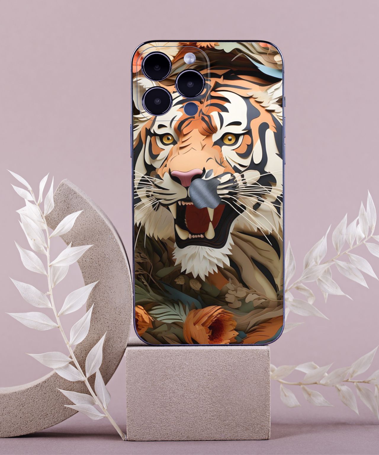 3D Tiger Face Mobile Skin 2