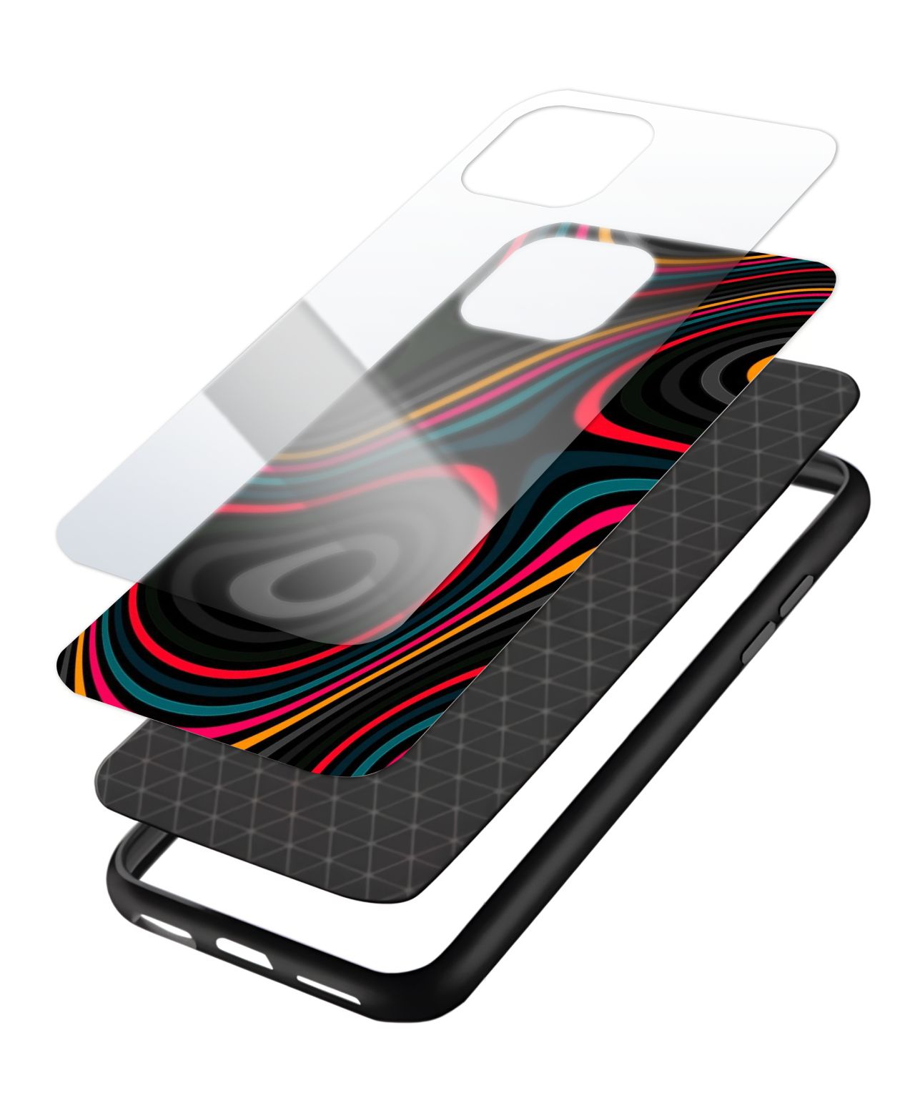 Abstract Multicolor Wave Design Phone Case and Cover 3