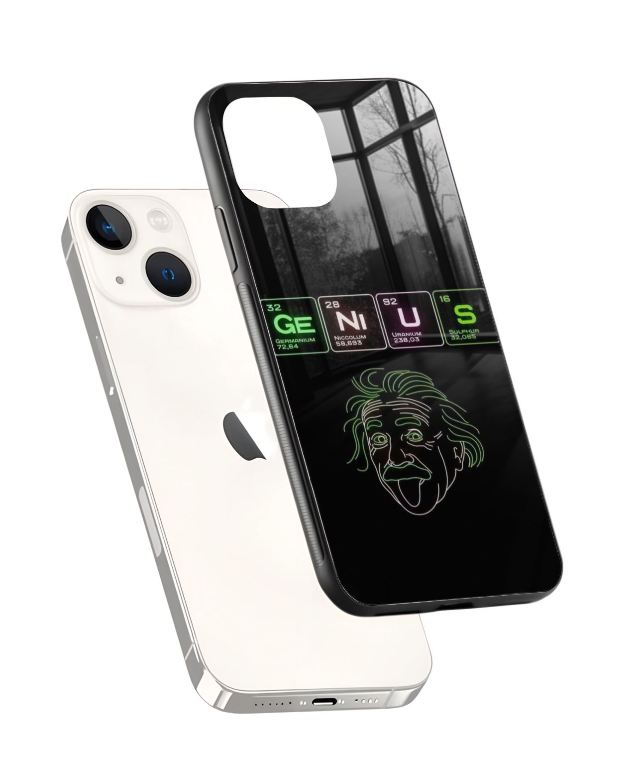 Albert Einstein Genius Element Design Glass/Metal Phone Case 2