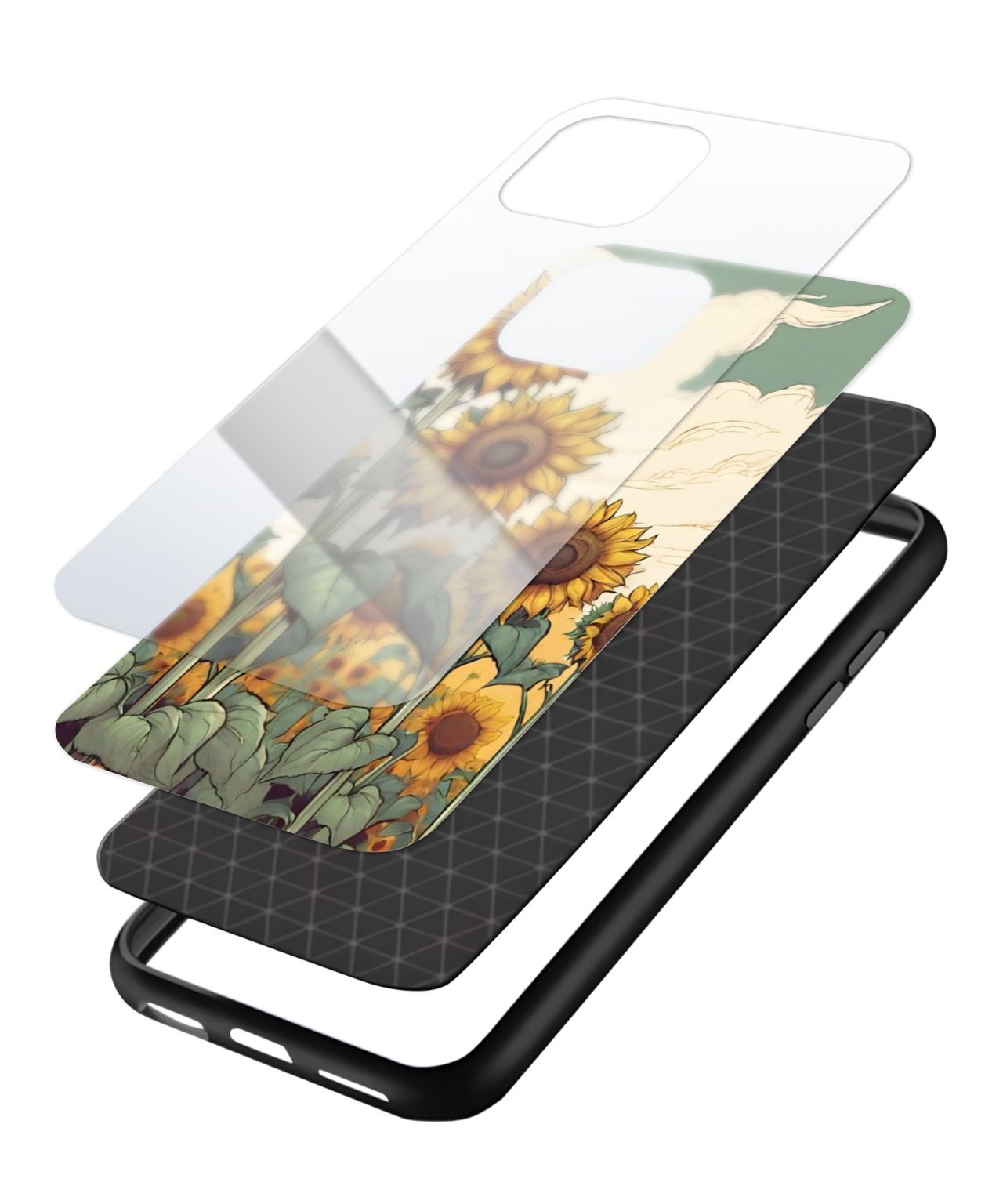 Artistic Sunflower Patterned Phone Case and Cover 3