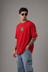 POPCASE red Ben 10 Diamondhead Omnitrix graphic oversized t shirt alien OS grid back print streetwear tshirt cartoon DTF