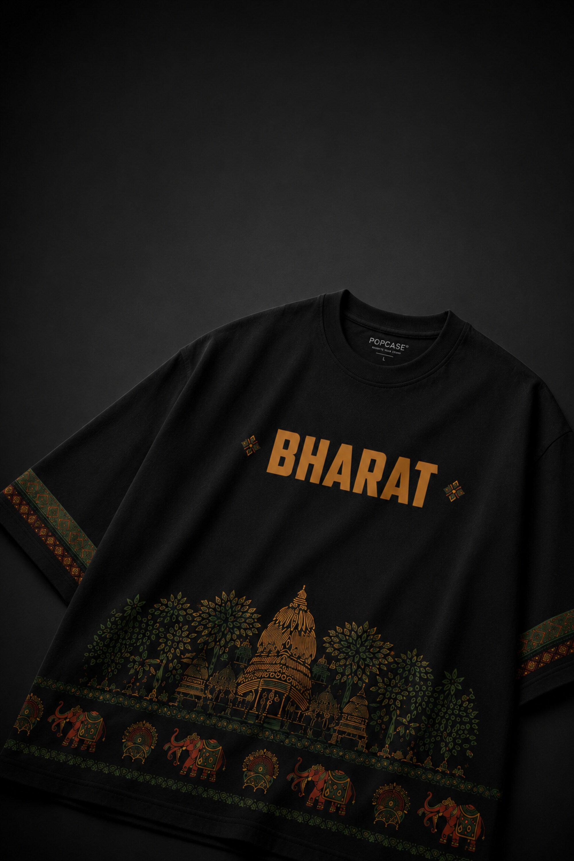 Bharat Oversized T-Shirt – Kalpavriksha Indian Heritage Legacy Tee | Temple, Dharma & Civilisation Art | India Streetwear
