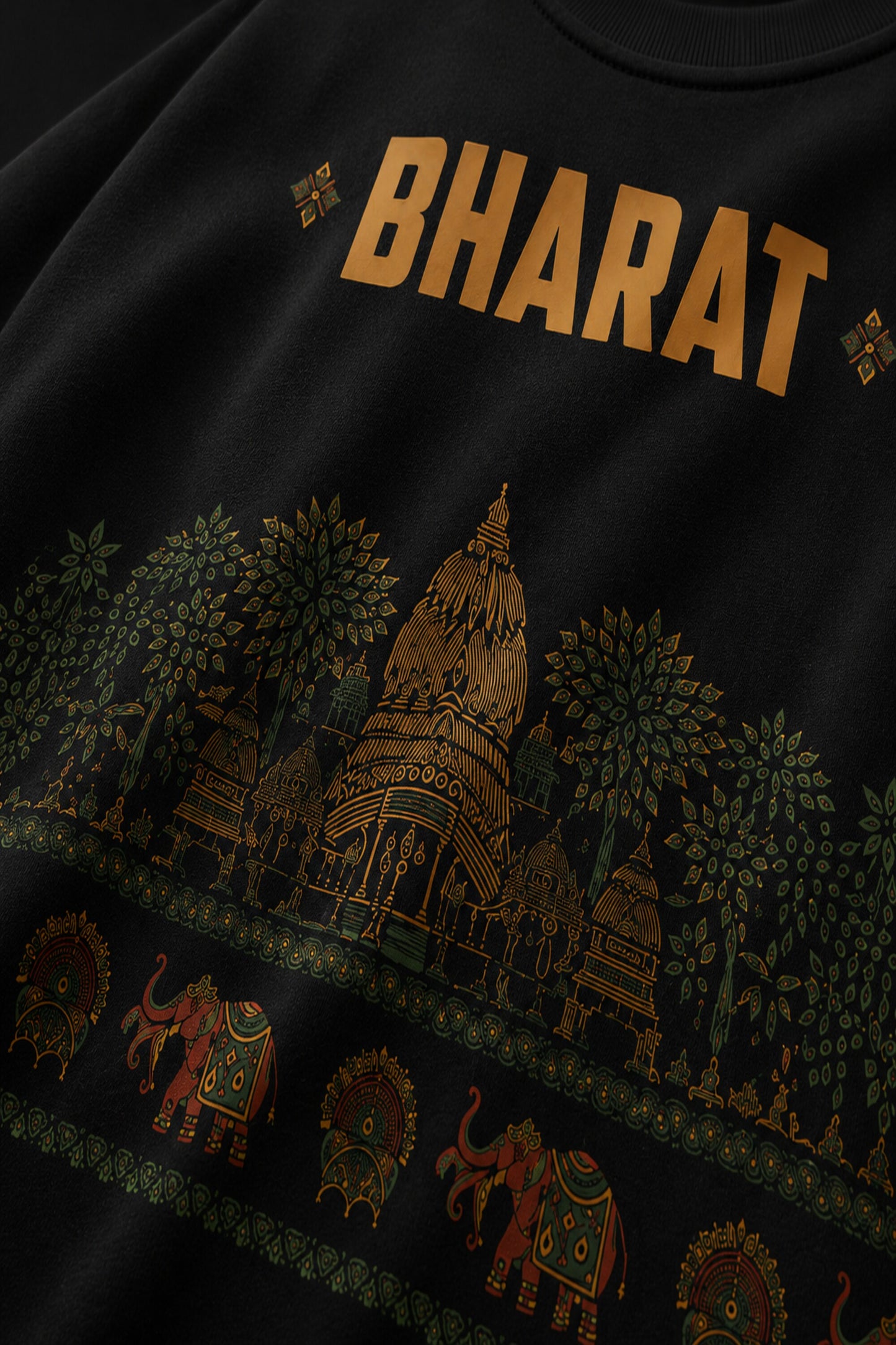 Bharat Oversized T-Shirt – Kalpavriksha Indian Heritage Legacy Tee | Temple, Dharma & Civilisation Art | India Streetwear