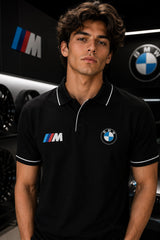 BMW M Series Polo T-Shirt Black Front part 5