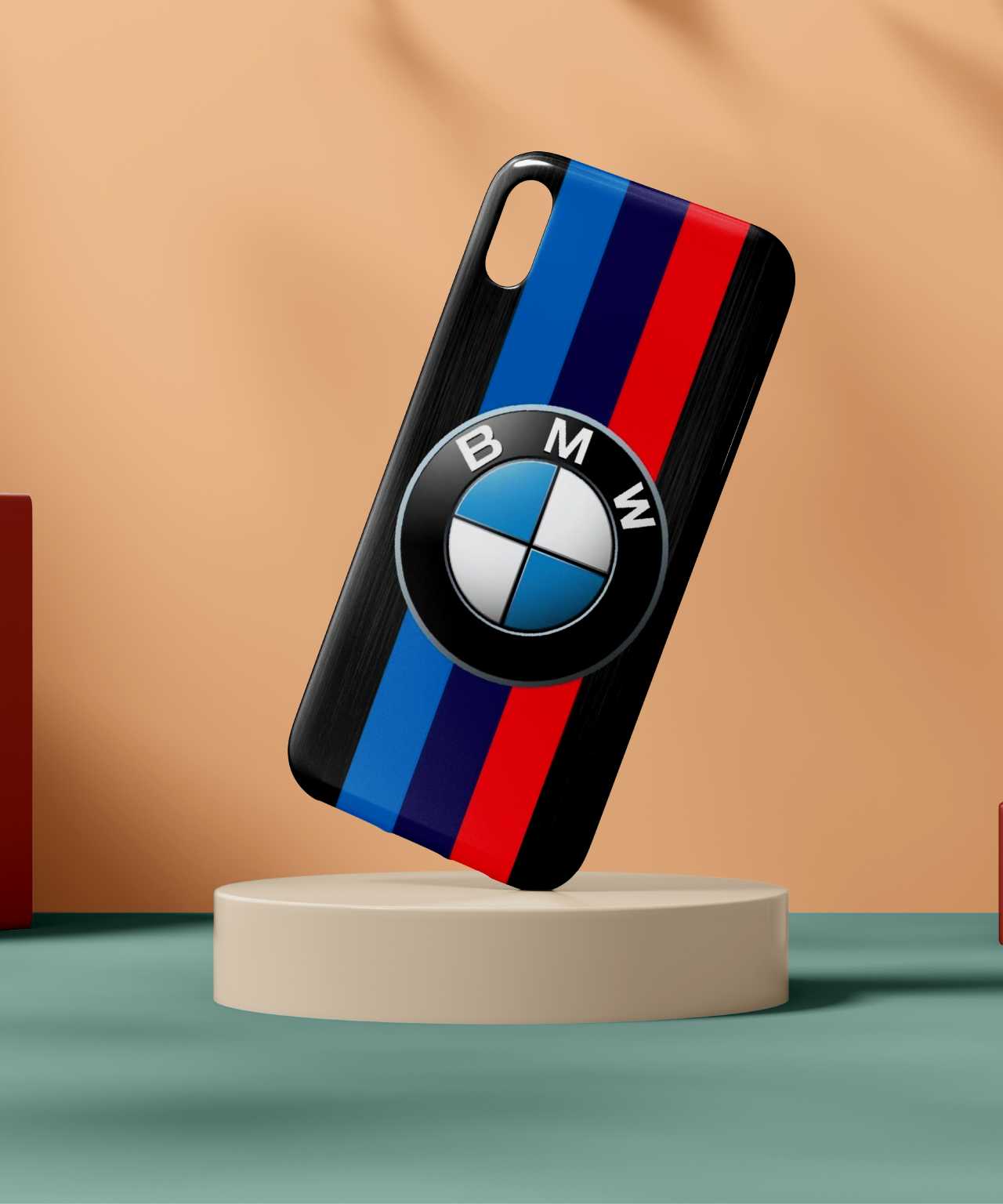 BMW with Three Primary Color Stripes Mobile Case 03