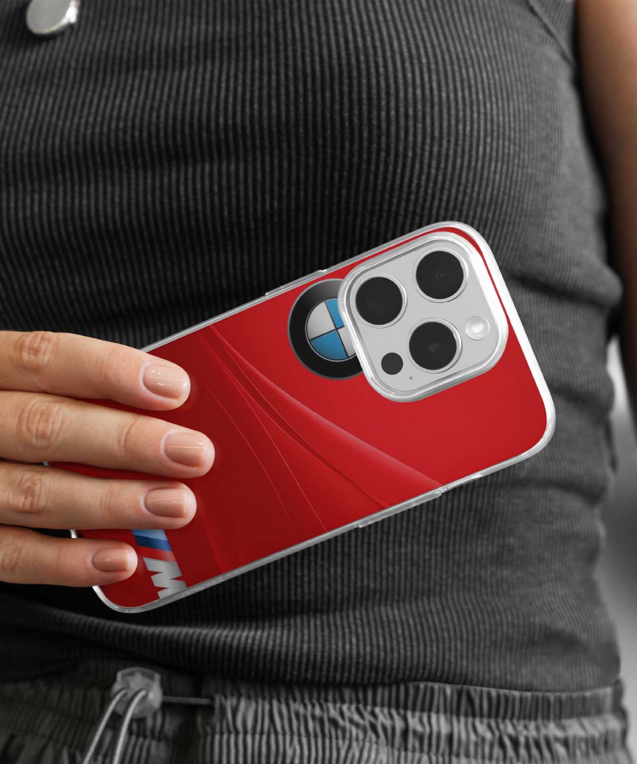 Red BMW Phone Cover - Sleek and Bold Design Featuring the Iconic BMW Logo, Compatible with iPhone, Samsung, Xiaomi, Vivo, Oppo, and More