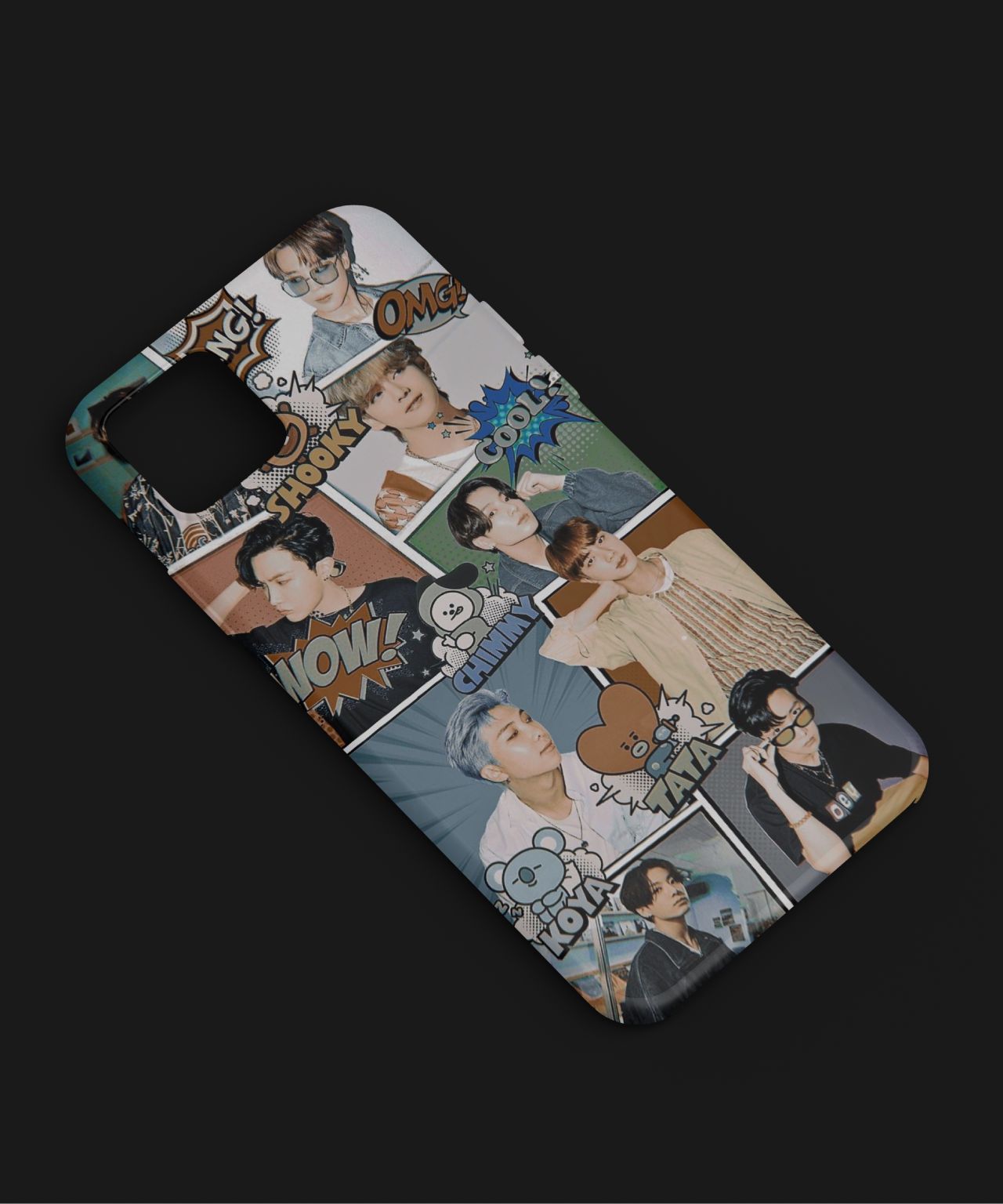 Korean Aesthetic BTS Character Snapshot with Emojis Mobile Case 5