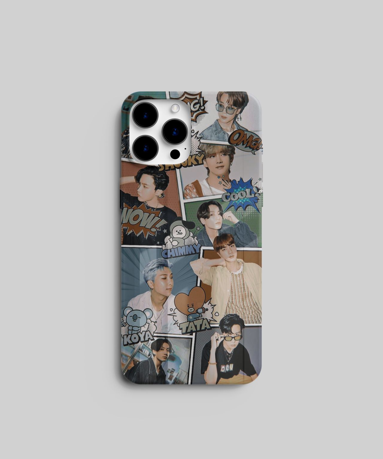 Korean Aesthetic BTS Character Snapshot with Emojis Mobile Case 7