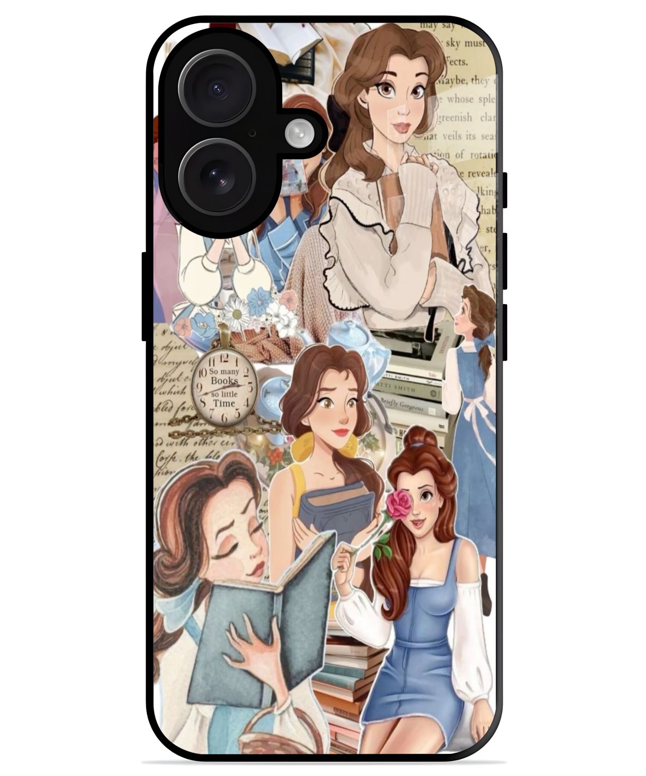 Beauty and Books Collage iphone 16 plus back cover 1