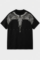 PopCase Black Spirit Wings tshirt size chart India – XS S M L XL XXL unisex oversized drop-shoulder fit