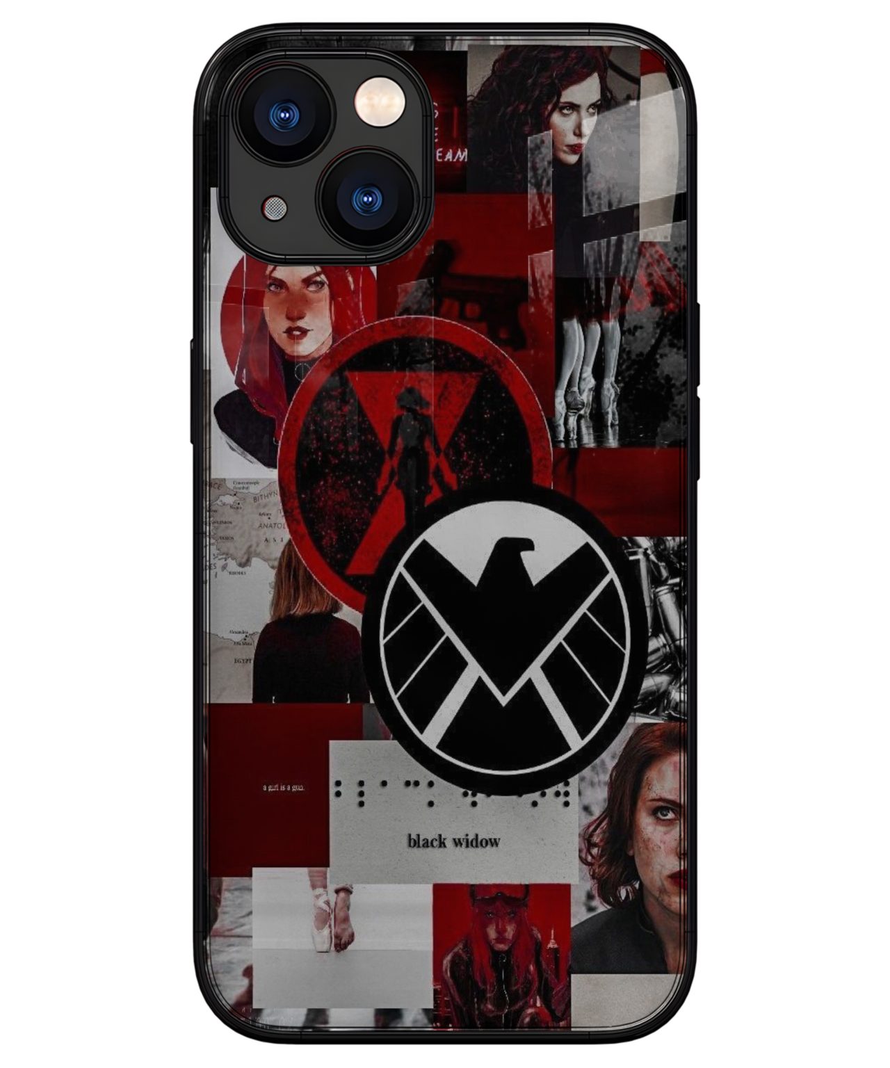 Black Widow Shield Emblem iphone 13 back cover 1