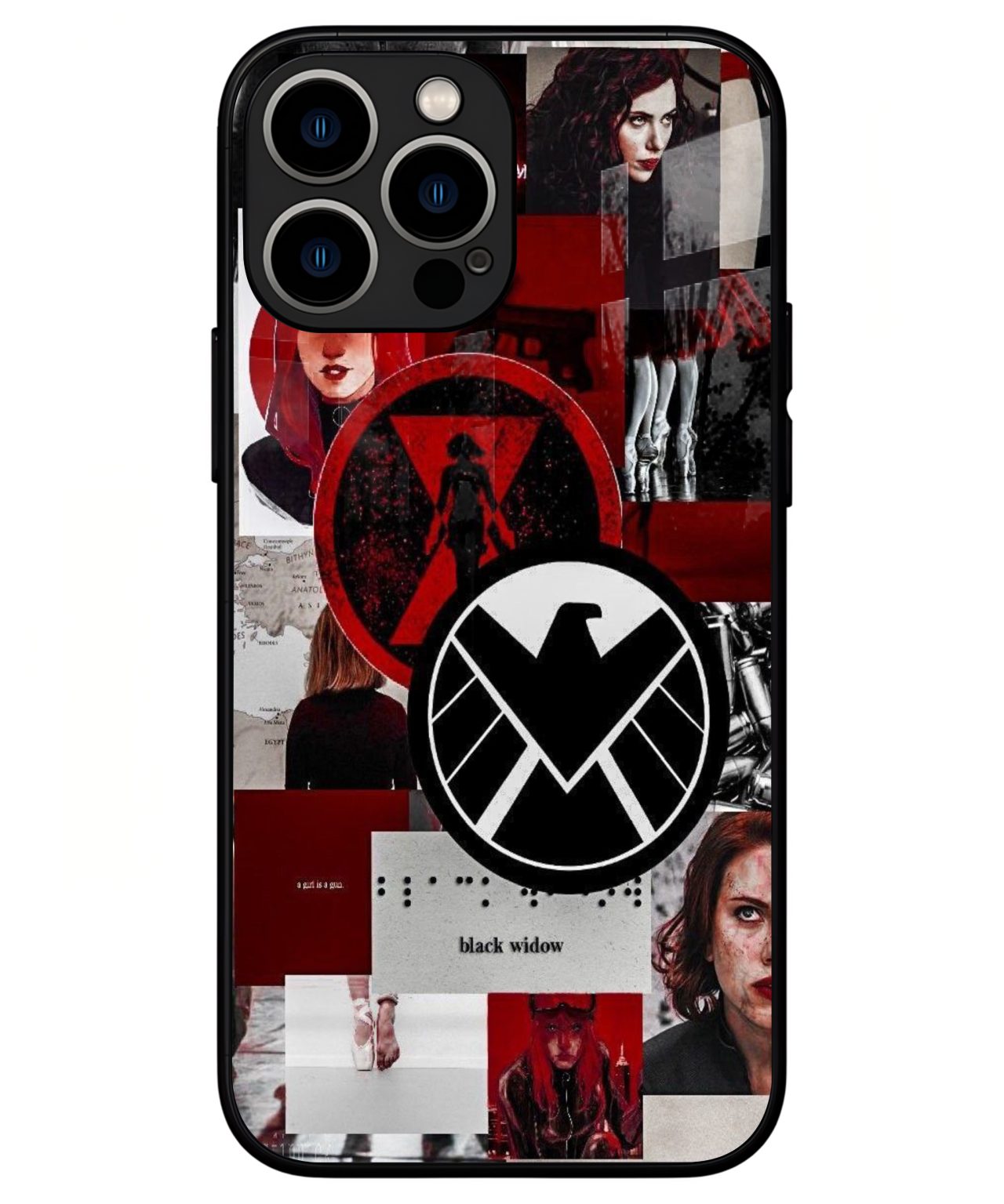 Black Widow Shield Emblem iphone 13 pro max back cover 1