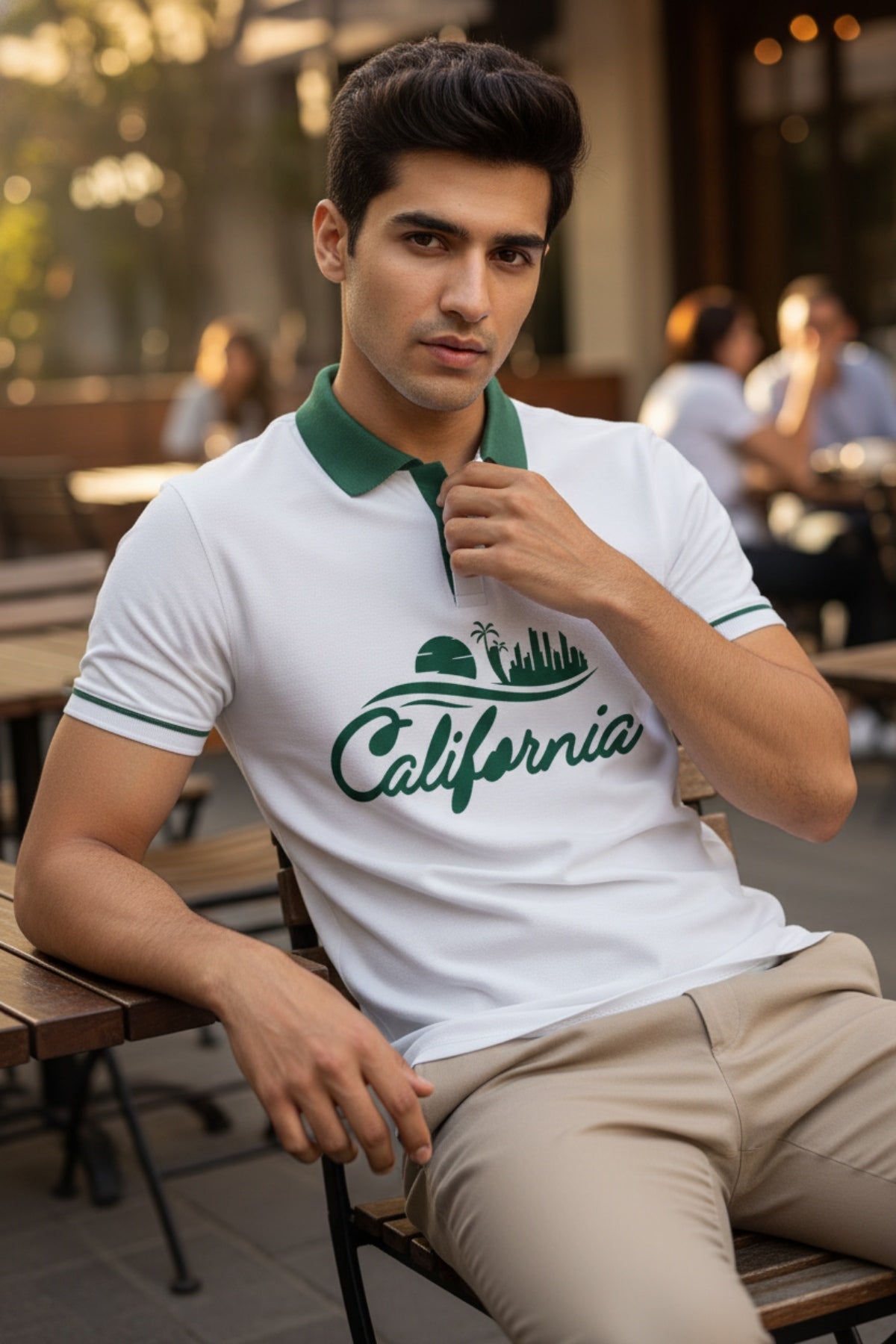 California Coast Club White Polo T-Shirt 1