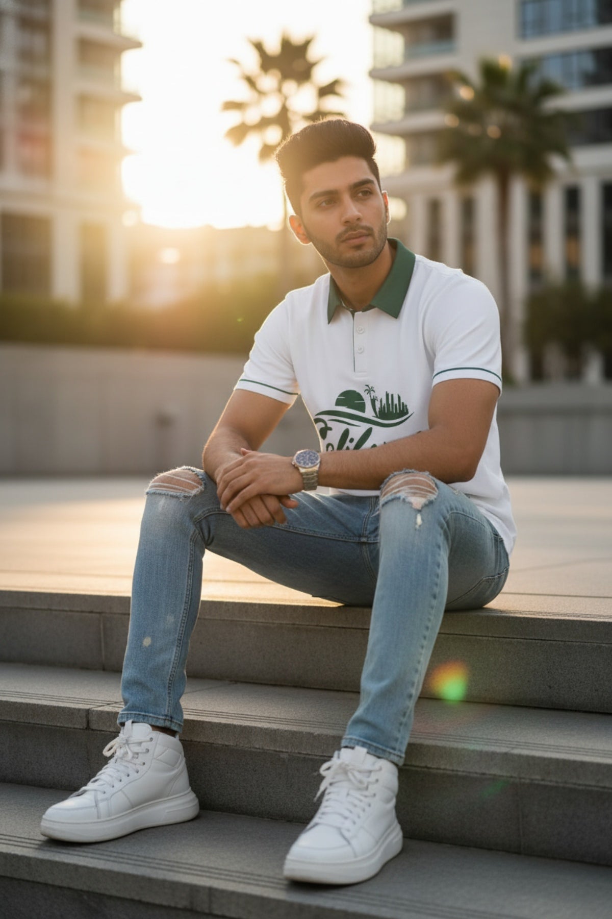 California Coast Club White Polo T-Shirt 3
