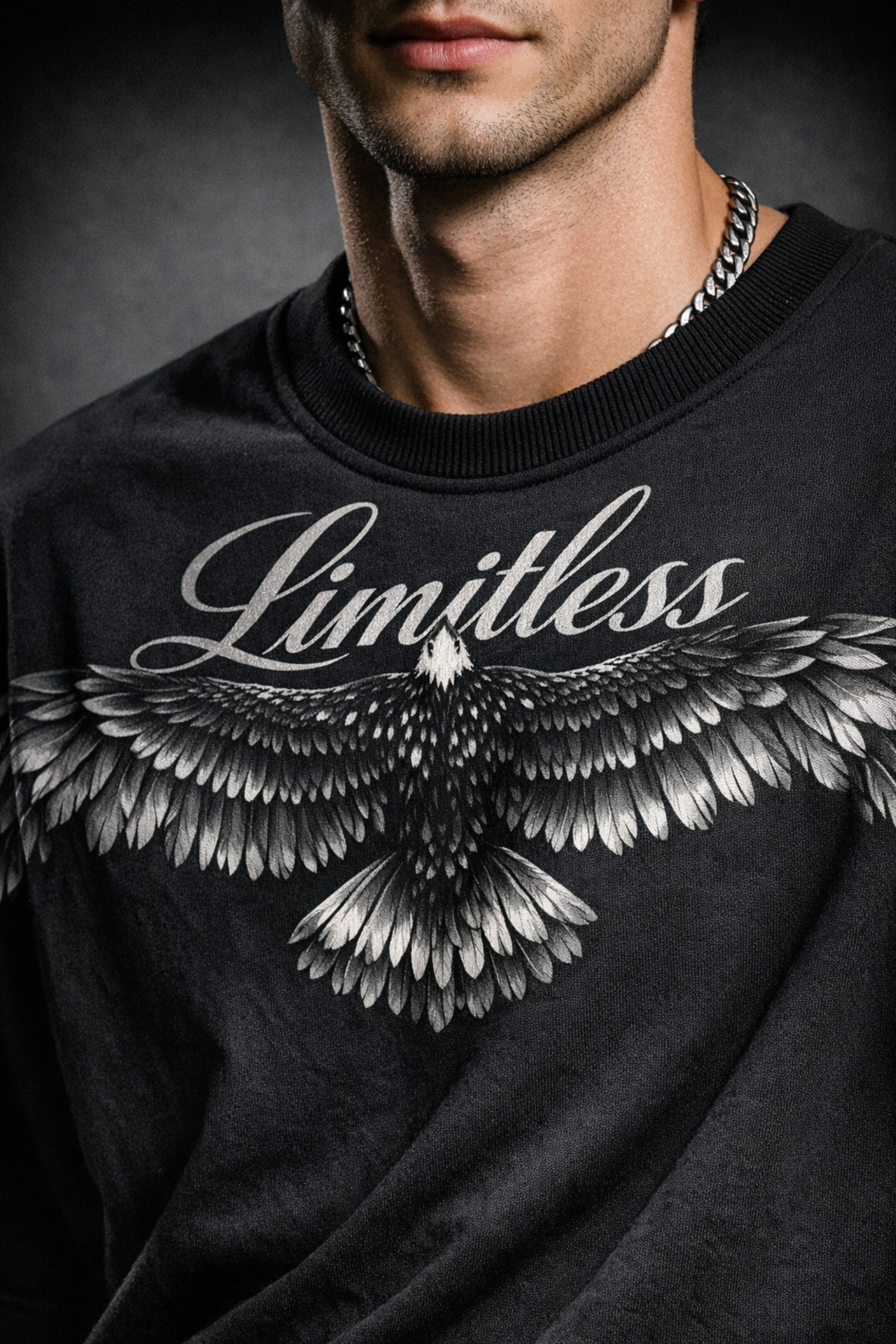 Black Spirit Wings Oversized T-Shirt for Men 3