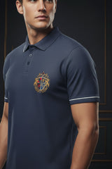 Classic Navy Blue Polo T-Shirt with Polo Mark 5