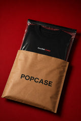 On a Diet Coke black oversized t-shirt with white and red chest print