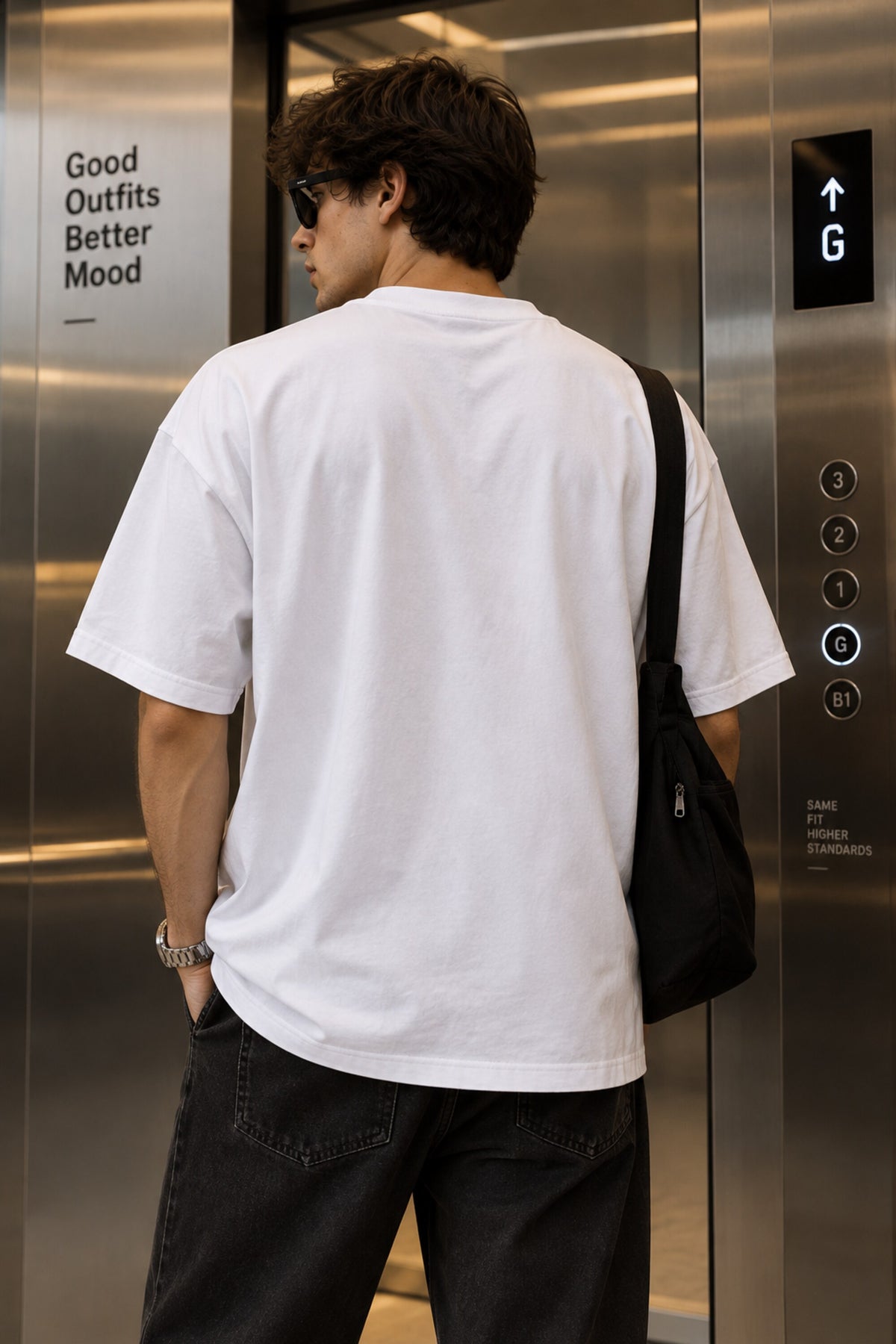 White oversized tshirt with My Blood Type is Diet Coke slogan in red and black Coke-style print on chest, boxy fit, men India