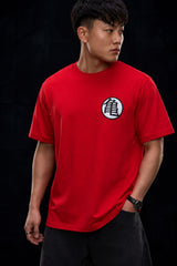 POPCASE Dragon Ball Z Kame King Kai symbol graphic oversized t shirt white red anime streetwear tshirt unisex DTF print