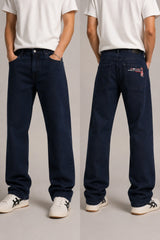 Men's Black Washed Baggy Fit Denim Jeans