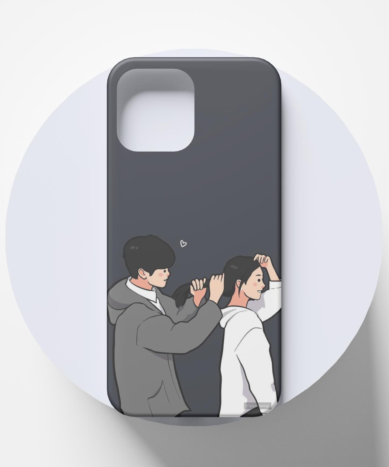 Best Friend Boy and Girl Cute Hair-Manage Mobile Case 4