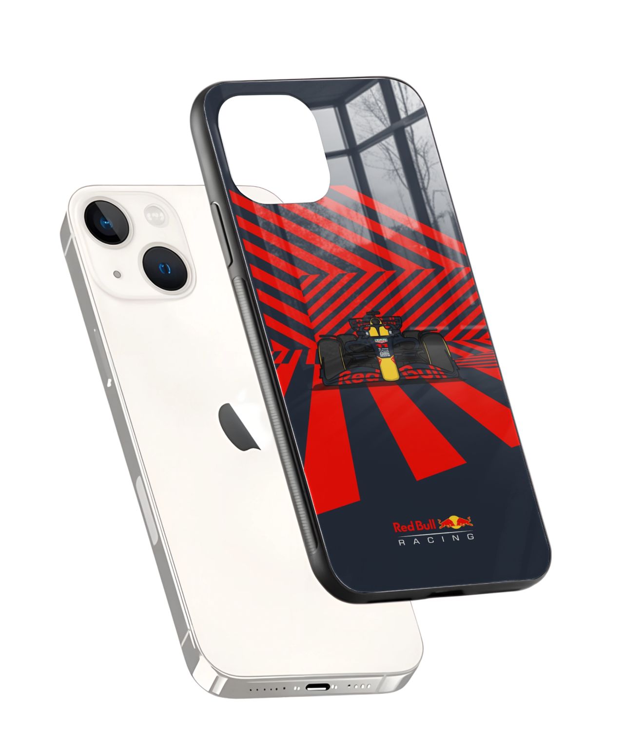 F1 Red Bull Striped Backdrop Phone Case 2