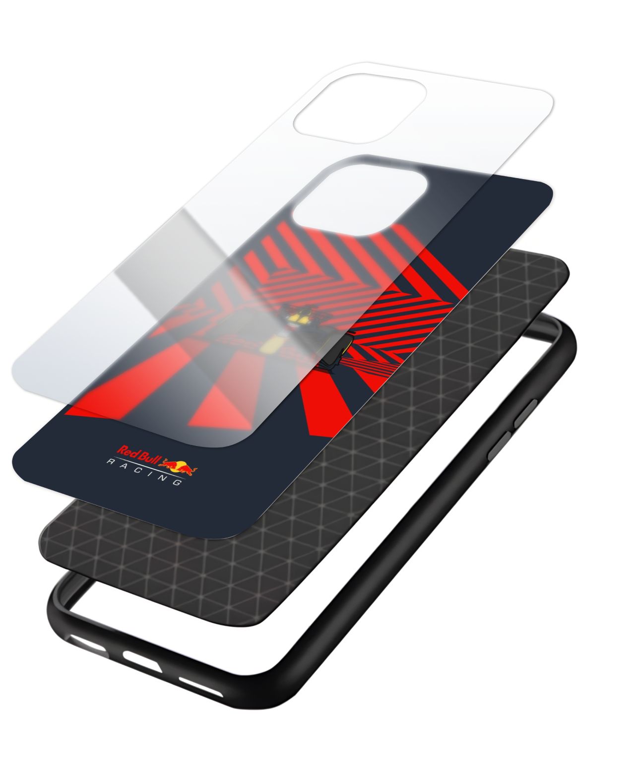 F1 Red Bull Striped Backdrop Phone Case 3