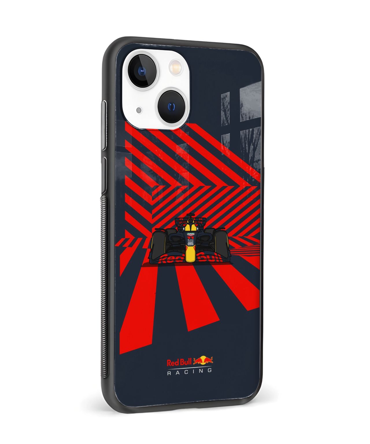 F1 Red Bull Striped Backdrop Phone Case 4