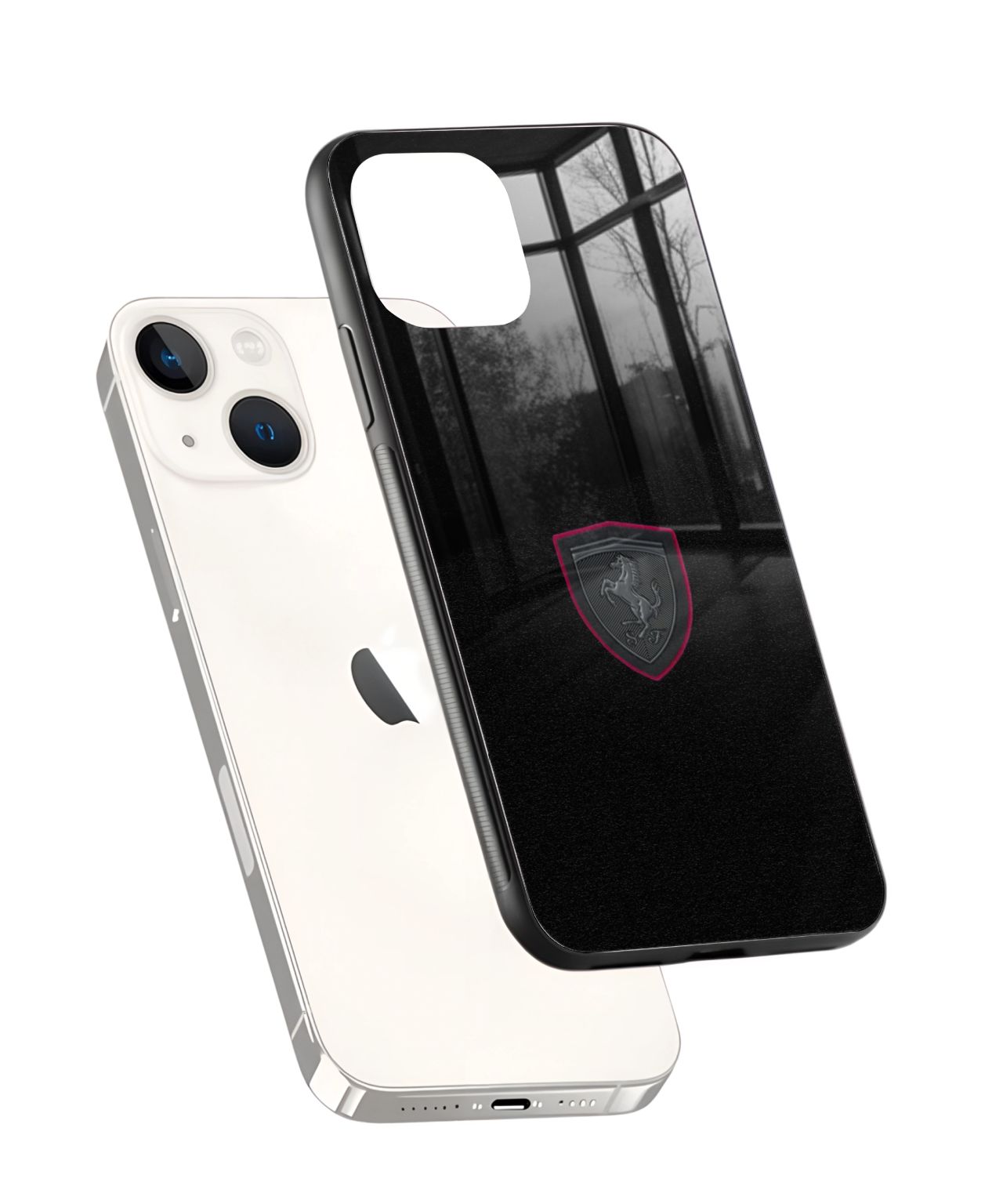 Ferrari Black Sublimation Glass Case 2