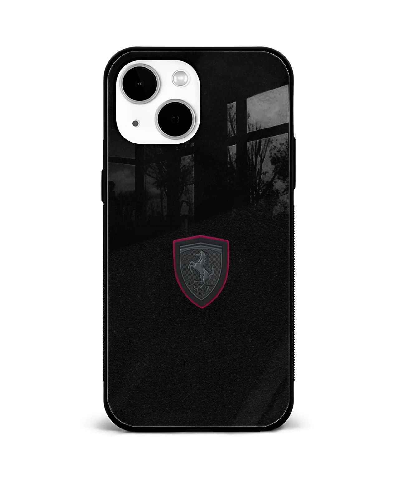 Ferrari Black Sublimation Glass Case 3