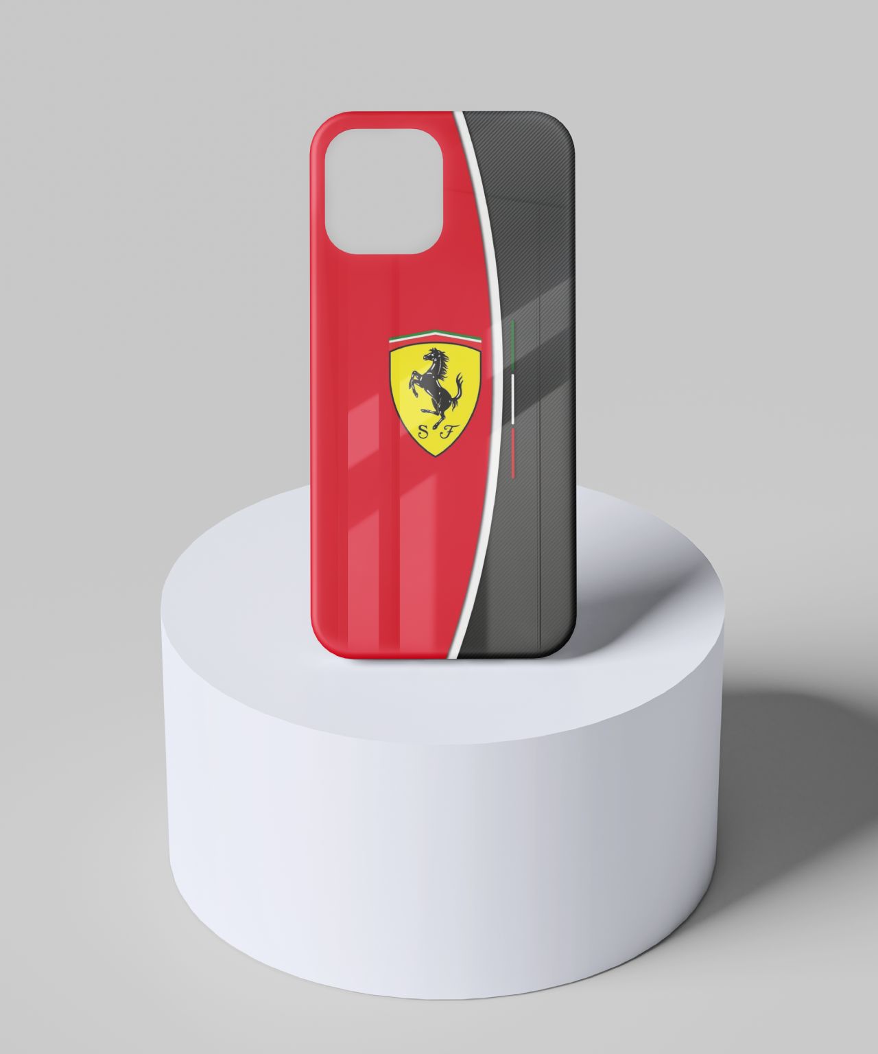 Ferrari Logo with Red and Black Stroke Mobile Case 6 glass