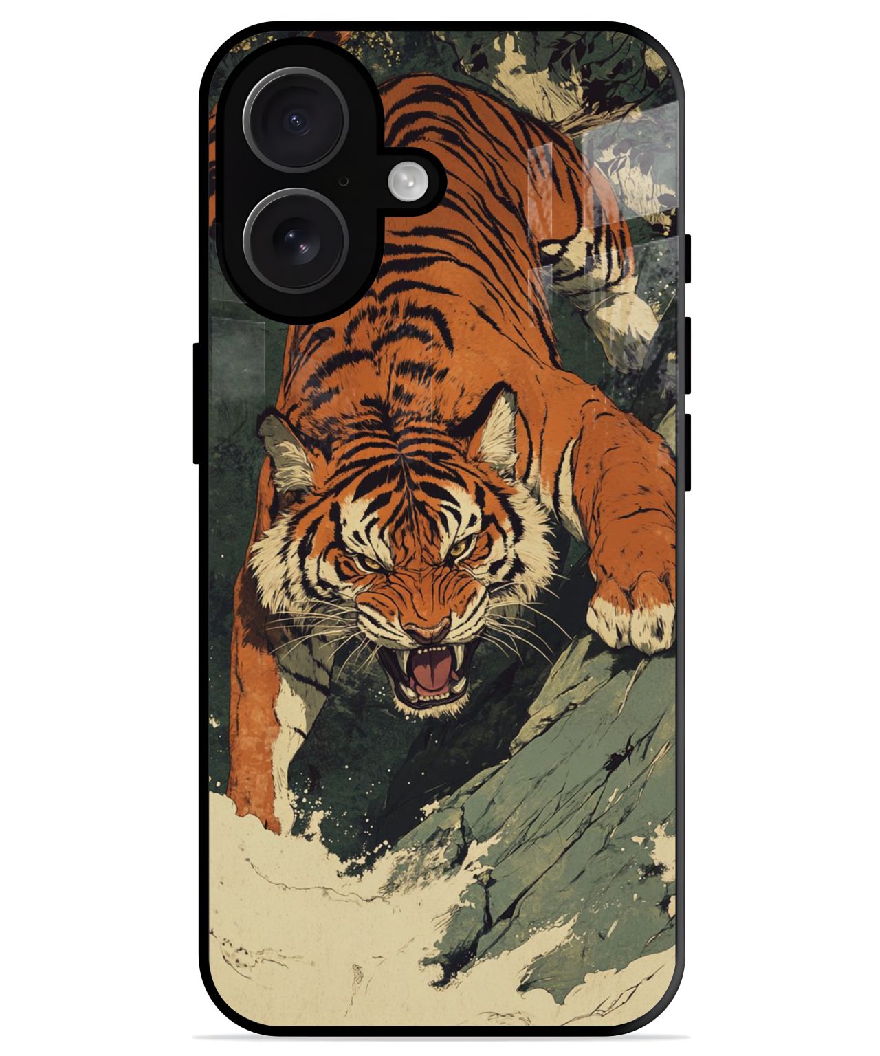 Fierce Tiger Leap iphone 16 plus back cover 1