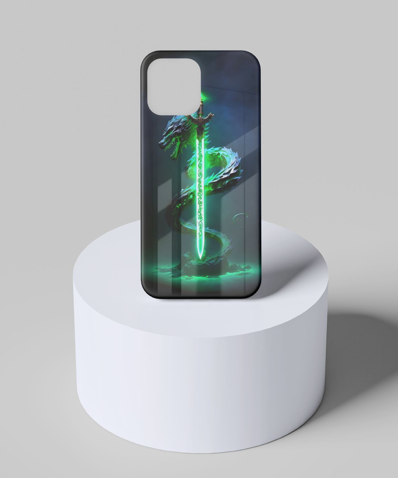 Green Dragon Sword Mobile Case 7 glass