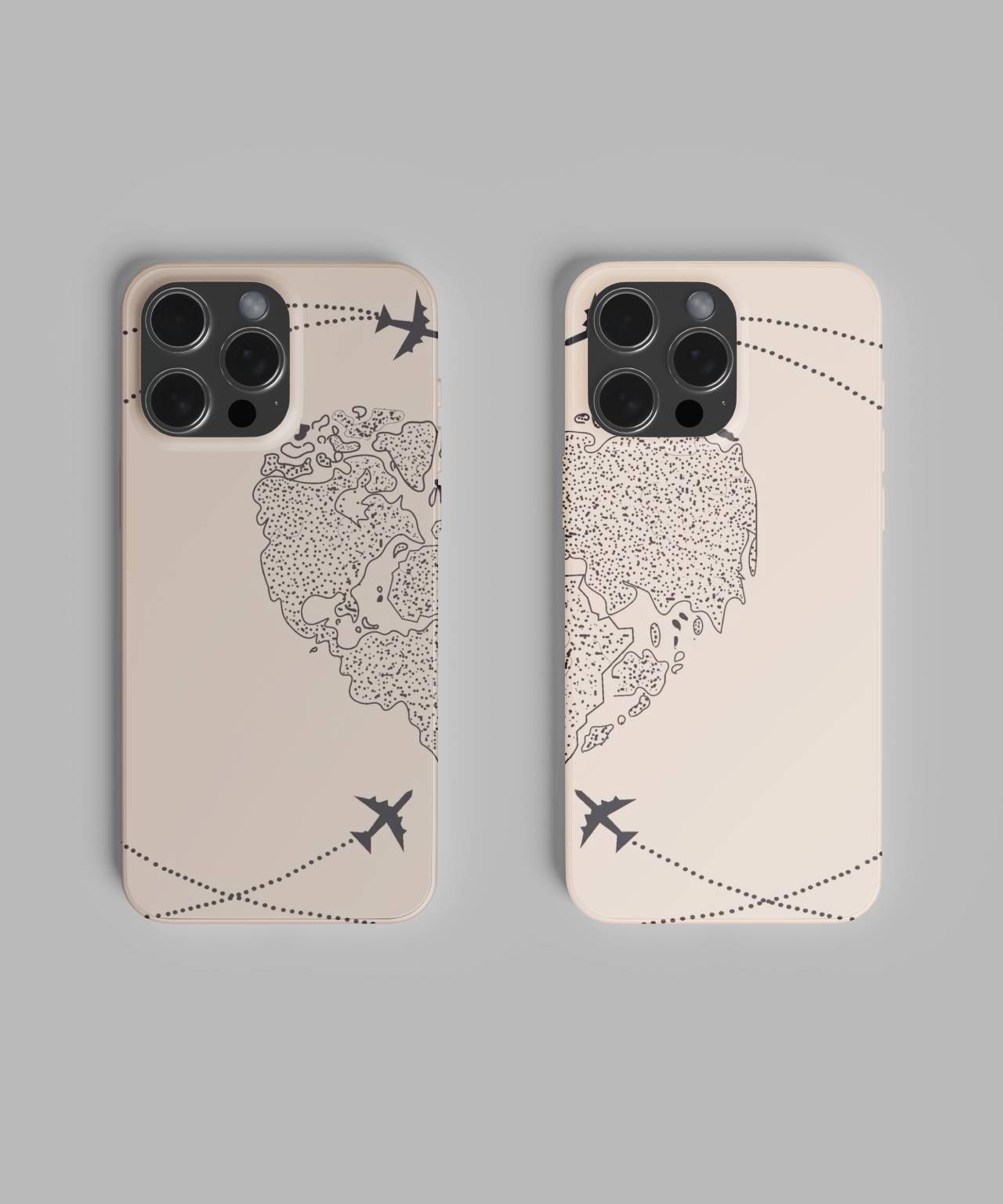 Half Heart with Plane Duo Mobile Case 1
