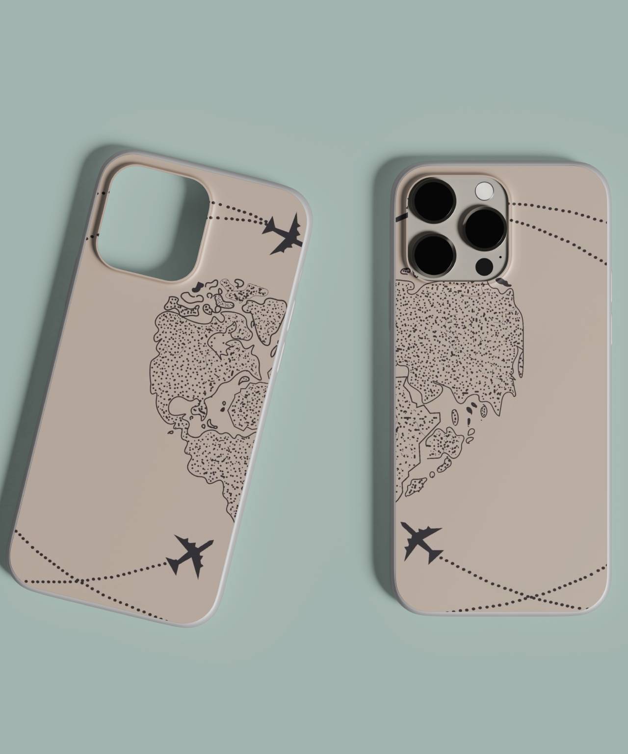 Half Heart with Plane Duo Mobile Case 2