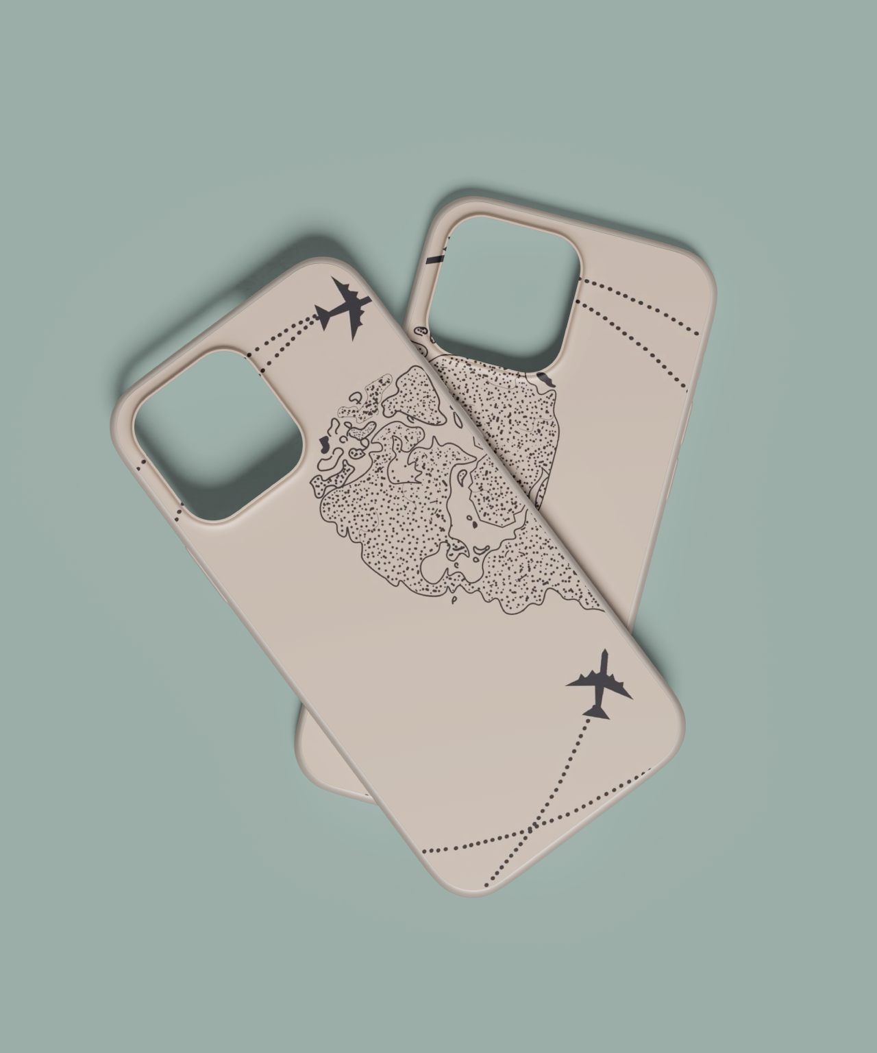 Half Heart with Plane Duo Mobile Case 3