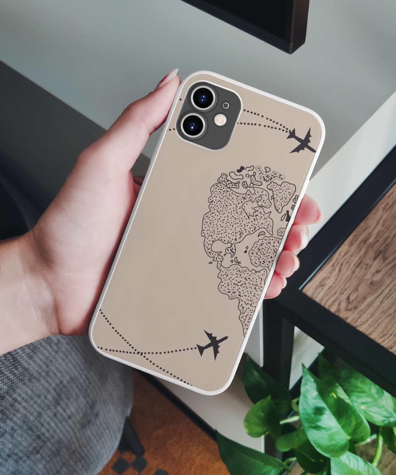 Half Heart with Plane Duo Mobile Case 6