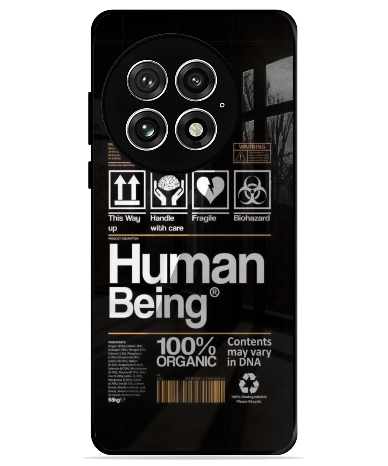 Human Being Barcode Phone Case for OnePlus 13.