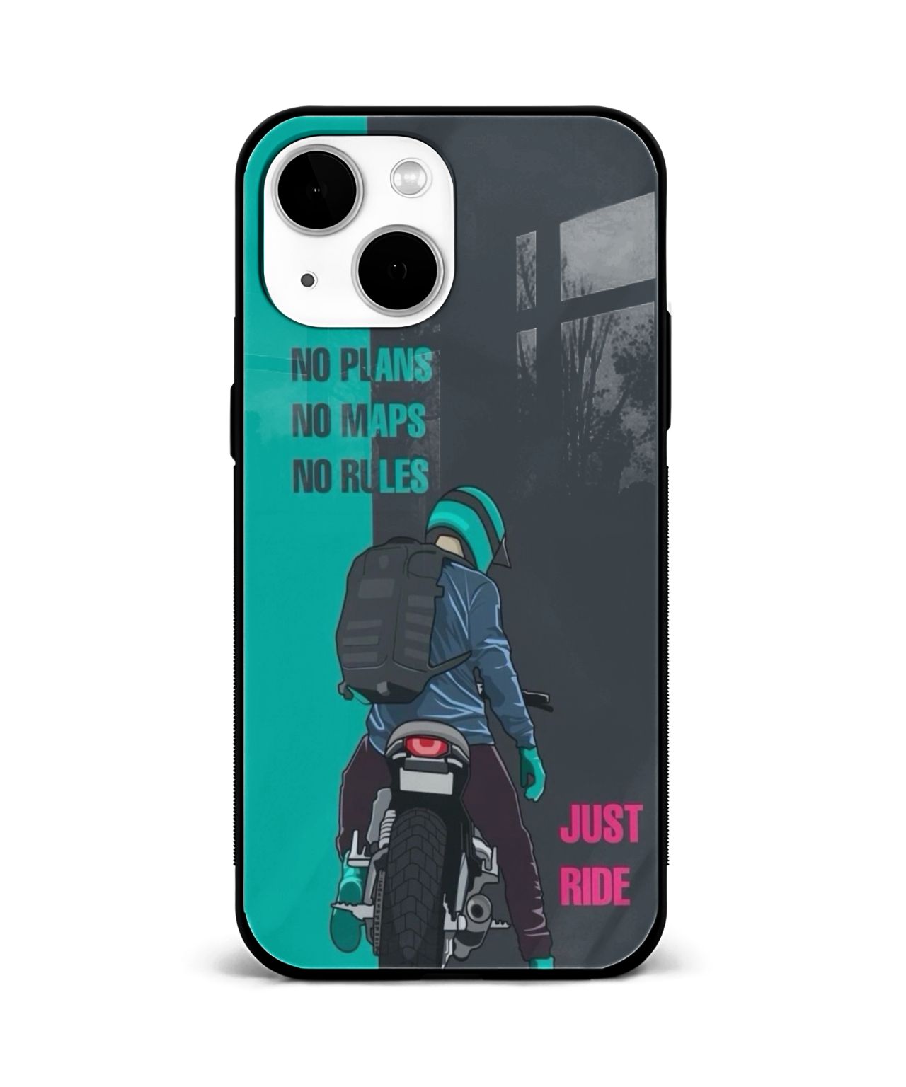 Just Ride Motorcycle Mobile Glass/Metal Phone Case 1