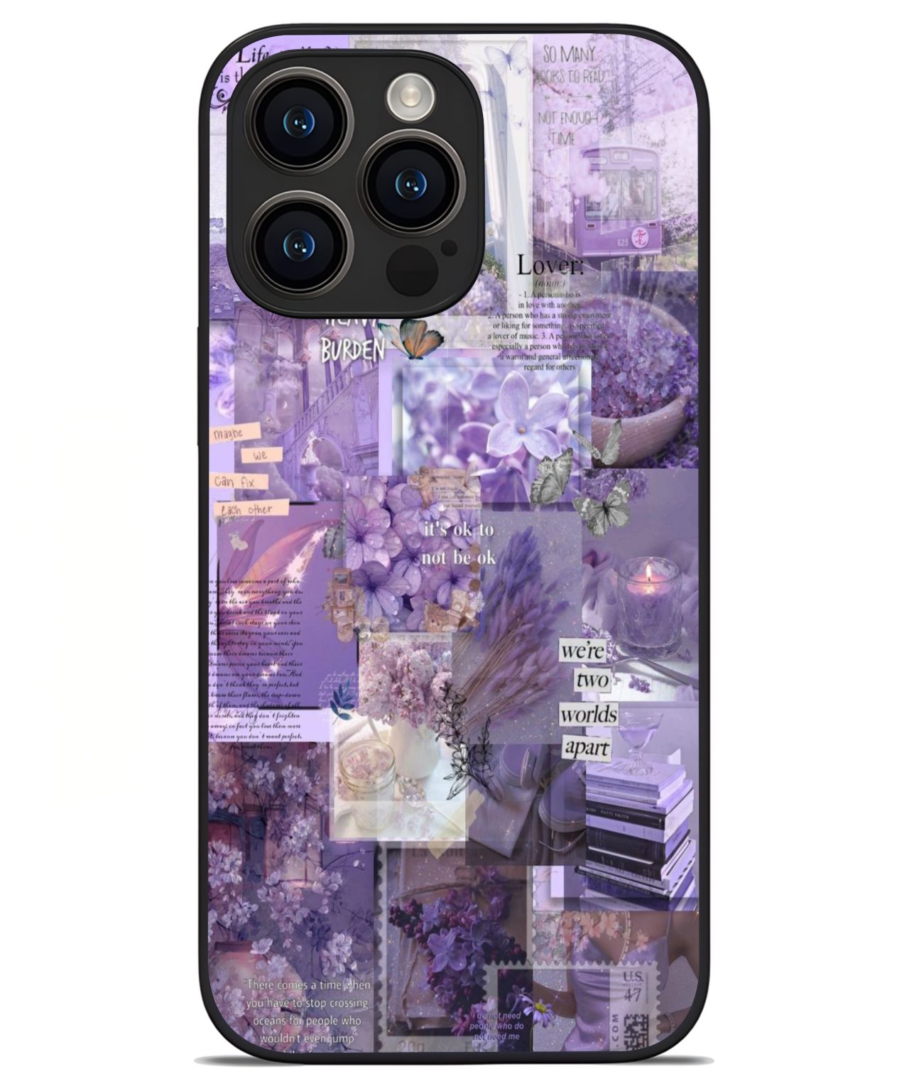 Lavender Aesthetic Collage iphone 14 pro max back cover 1