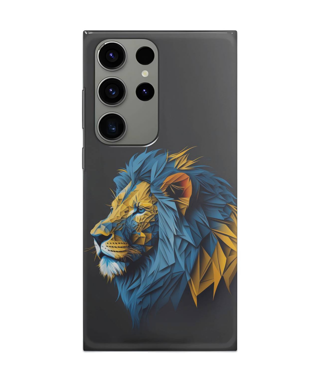 Luminous Yellow Lion with Blue Neon Phone Case for Samsung s23 ultra 1